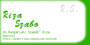 riza szabo business card